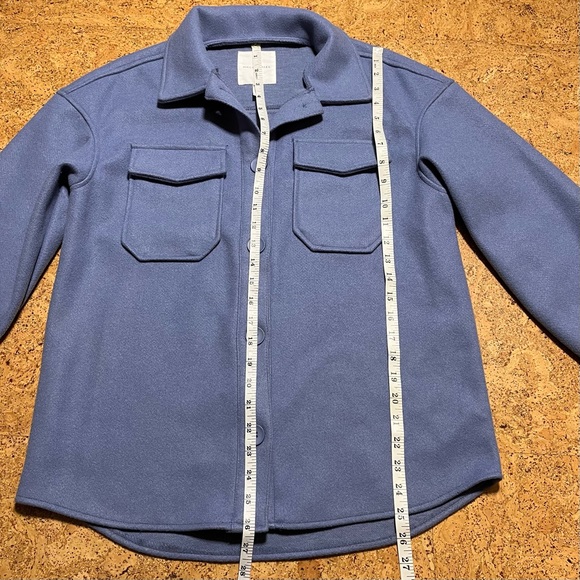 Avec Les Filles Blue Button Down Shirt Jacket Shacket Sz S - Picture 12 of 13
